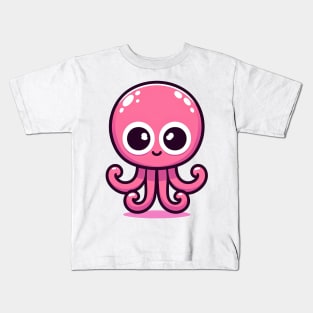 Pink funny octopus Kids T-Shirt